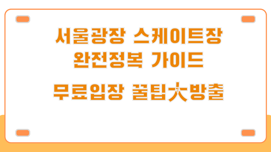 서울광장 스케이트장 완전정복 가이드 무료입장 꿀팁大방출