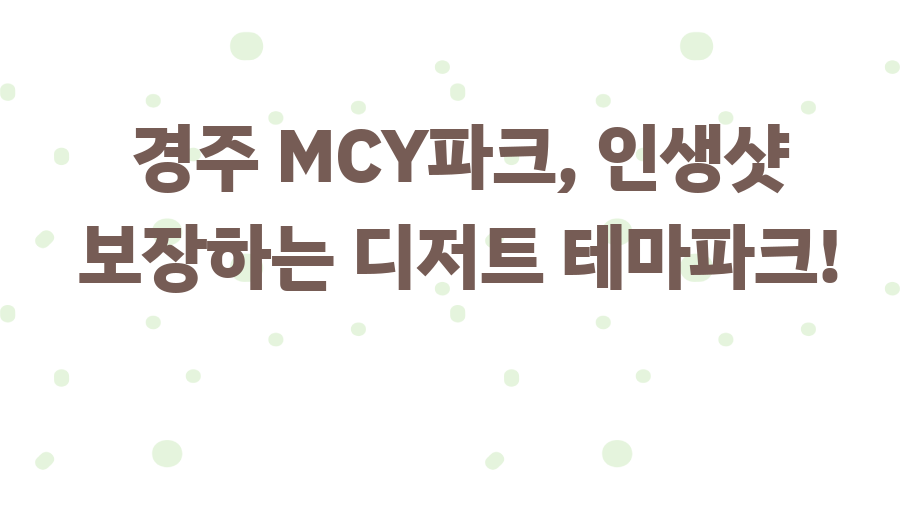 경주 MCY파크, 인생샷 보장하는 디저트 테마파크!