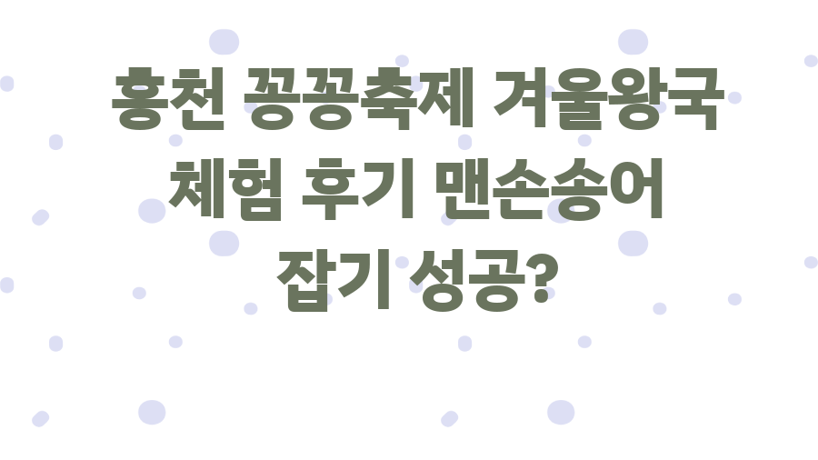 홍천 꽁꽁축제 겨울왕국 체험 후기 맨손송어 잡기 성공?