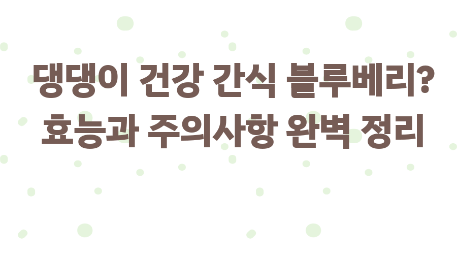 댕댕이 건강 간식 블루베리? 효능과 주의사항 완벽 정리